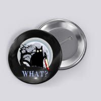 Cat What Murderous Halloween Black Cat With Knife Costume Gift Button