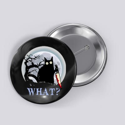 Cat What Murderous Halloween Black Cat With Knife Costume Gift Button