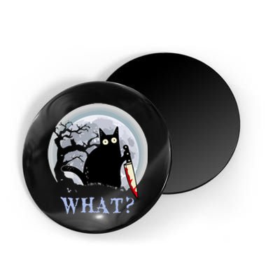 Cat What Murderous Halloween Black Cat With Knife Costume Gift Magnet