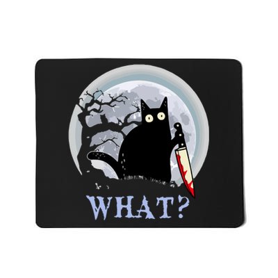 Cat What Murderous Halloween Black Cat With Knife Costume Gift Mousepad