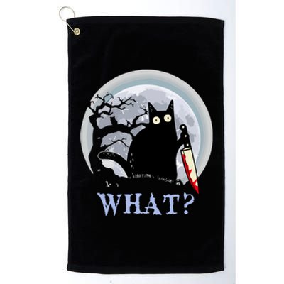 Cat What Murderous Halloween Black Cat With Knife Costume Gift Platinum Collection Golf Towel