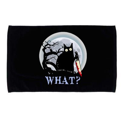 Cat What Murderous Halloween Black Cat With Knife Costume Gift Microfiber Hand Towel