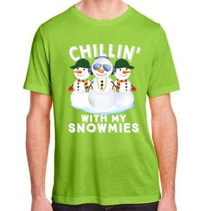 Chillin With My Snowmies Christmas Holiday Great Gift Adult ChromaSoft Performance T-Shirt