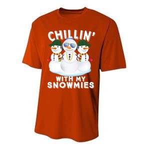 Chillin With My Snowmies Christmas Holiday Great Gift Performance Sprint T-Shirt