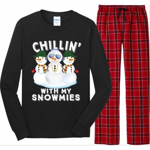 Chillin With My Snowmies Christmas Holiday Great Gift Long Sleeve Pajama Set