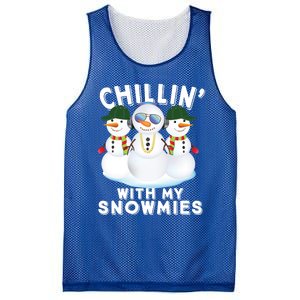 Chillin With My Snowmies Christmas Holiday Great Gift Mesh Reversible Basketball Jersey Tank