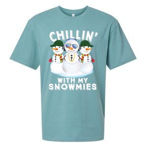 Chillin With My Snowmies Christmas Holiday Great Gift Sueded Cloud Jersey T-Shirt