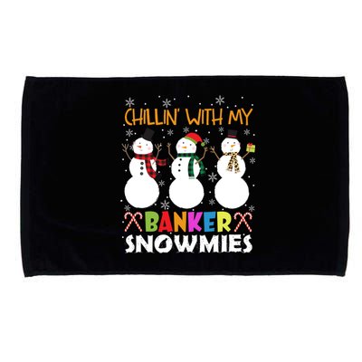 Chillin With My Banker Snowmies Xmas Banking Gift Microfiber Hand Towel