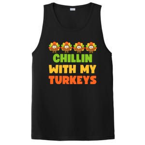 Chillin With My Turkeys Funny Thanksgiving PosiCharge Competitor Tank