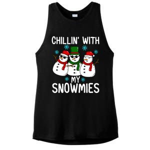 Chillin With My Snowmies Funny Christmas Group Outfits Cool Gift Ladies PosiCharge Tri-Blend Wicking Tank