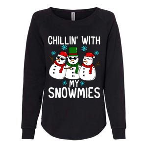 Chillin With My Snowmies Funny Christmas Group Outfits Cool Gift Womens California Wash Sweatshirt