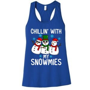 Chillin With My Snowmies Funny Christmas Group Outfits Cool Gift Women's Racerback Tank