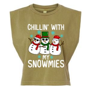 Chillin With My Snowmies Funny Christmas Group Outfits Cool Gift Garment-Dyed Women's Muscle Tee