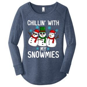 Chillin With My Snowmies Funny Christmas Group Outfits Cool Gift Women's Perfect Tri Tunic Long Sleeve Shirt