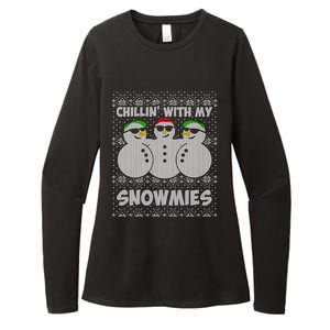 Chillin With My Snowmies Funny Ugly Christmas Womens CVC Long Sleeve Shirt