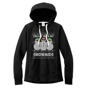 Chillin With My Snowmies Funny Ugly Christmas Women's Fleece Hoodie