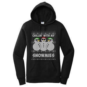 Chillin With My Snowmies Funny Ugly Christmas Women's Pullover Hoodie