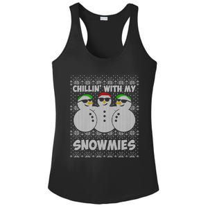 Chillin With My Snowmies Funny Ugly Christmas Ladies PosiCharge Competitor Racerback Tank