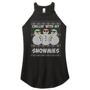 Chillin With My Snowmies Funny Ugly Christmas Women's Perfect Tri Rocker Tank