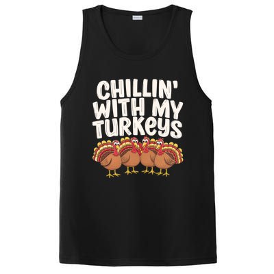 Chillin With My Turkeys Thanksgiving Turkeys Gift PosiCharge Competitor Tank