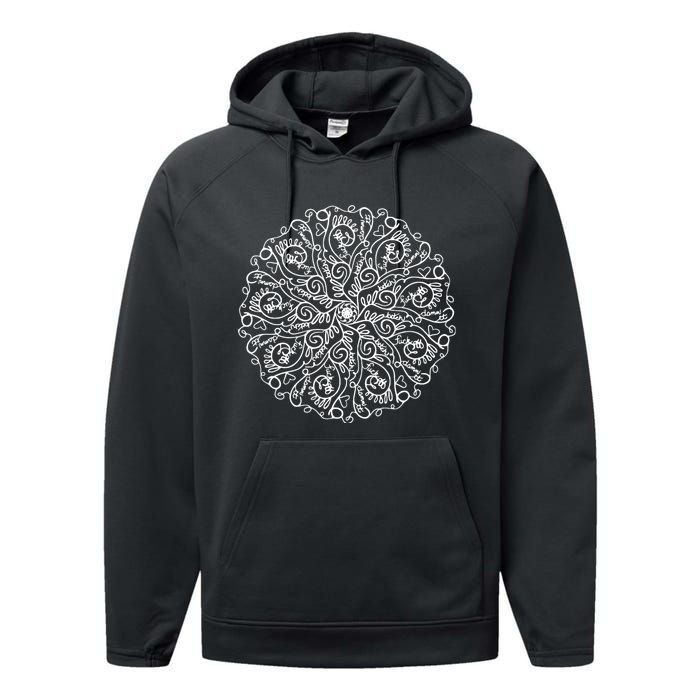 Curse Word Mandala Graphic Tees Performance Fleece Hoodie