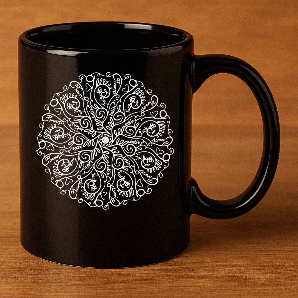 Curse Word Mandala Graphic Tees 11oz C Handle Ceramic Mug