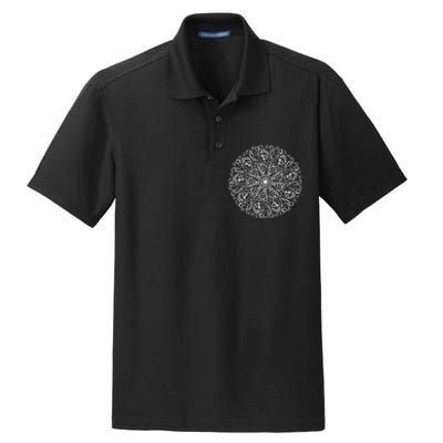 Curse Word Mandala Graphic Tees Dry Zone Grid Polo