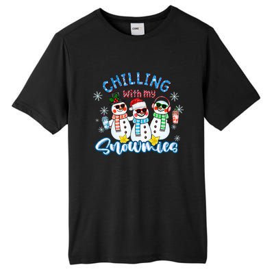 Chillin With My Snowmies Santa Snowman Gift Ugly Christmas  Tall Fusion ChromaSoft Performance T-Shirt