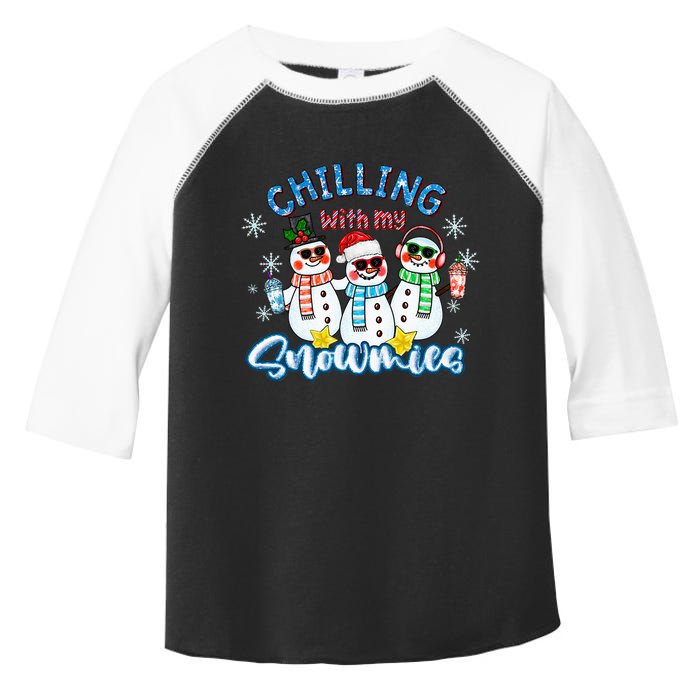 Chillin With My Snowmies Santa Snowman Gift Ugly Christmas  Toddler Fine Jersey T-Shirt