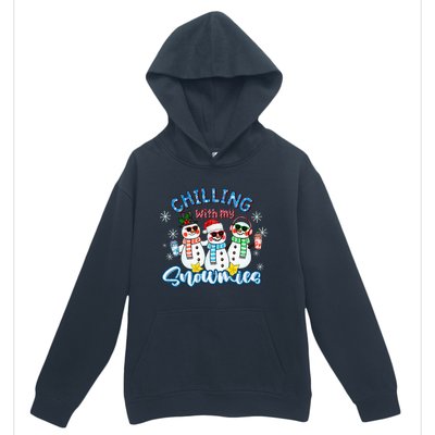 Chillin With My Snowmies Santa Snowman Gift Ugly Christmas  Urban Pullover Hoodie