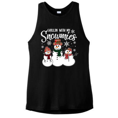 Chillin With My Snowmies Family Pajamas Christmas Snow Great Gift Ladies PosiCharge Tri-Blend Wicking Tank