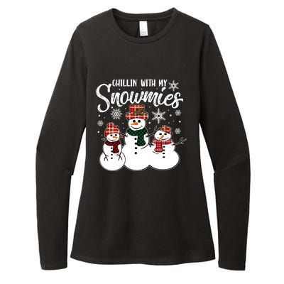 Chillin With My Snowmies Family Pajamas Christmas Snow Great Gift Womens CVC Long Sleeve Shirt