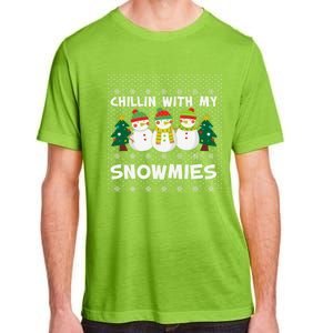 Chillin With My Snowmies Ugly Christmas Sweater Snow Cute Gift Adult ChromaSoft Performance T-Shirt