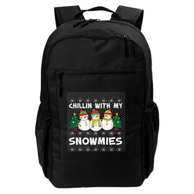 Chillin With My Snowmies Ugly Christmas Sweater Snow Cute Gift Backpack