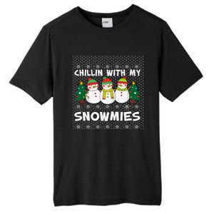 Chillin With My Snowmies Ugly Christmas Sweater Snow Cute Gift Tall Fusion ChromaSoft Performance T-Shirt