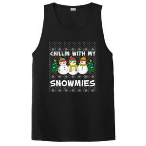 Chillin With My Snowmies Ugly Christmas Sweater Snow Cute Gift PosiCharge Competitor Tank