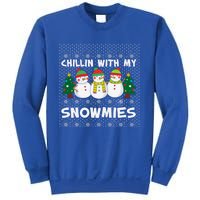 Chillin With My Snowmies Ugly Christmas Sweater Snow Cute Gift Sweatshirt