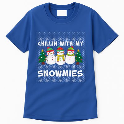 Chillin With My Snowmies Ugly Christmas Sweater Snow Cute Gift Tall T-Shirt