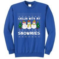 Chillin With My Snowmies Ugly Christmas Sweater Snow Cute Gift Tall Sweatshirt