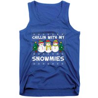 Chillin With My Snowmies Ugly Christmas Sweater Snow Cute Gift Tank Top