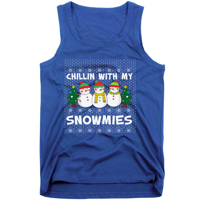 Chillin With My Snowmies Ugly Christmas Sweater Snow Cute Gift Tank Top