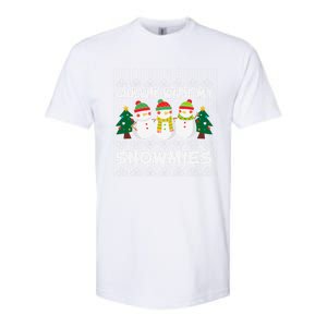 Chillin With My Snowmies Ugly Christmas Sweater Snow Cute Gift Softstyle CVC T-Shirt