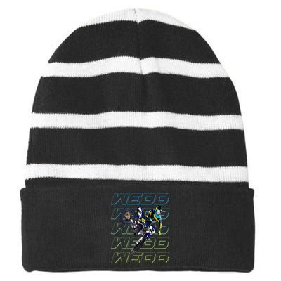 Cw2 Webb Motocross Cooper Supercross Striped Beanie with Solid Band