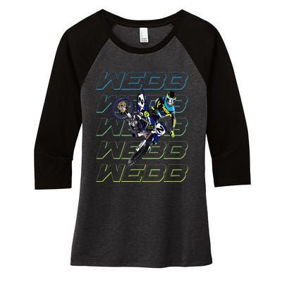 Cw2 Webb Motocross Cooper Supercross Women's Tri-Blend 3/4-Sleeve Raglan Shirt