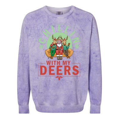 Chilling With My Dears Meaningful Gift Xmas Holidays Christmas Gift Colorblast Crewneck Sweatshirt