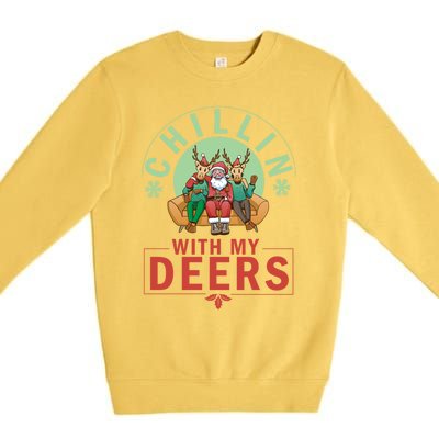 Chilling With My Dears Meaningful Gift Xmas Holidays Christmas Gift Premium Crewneck Sweatshirt