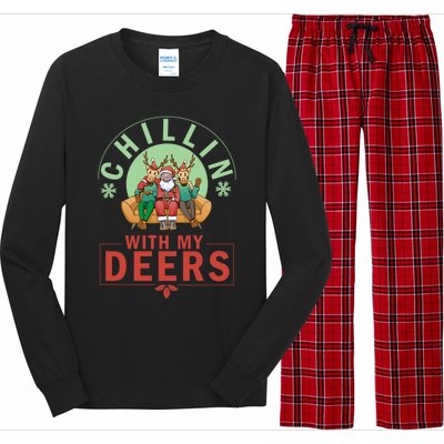 Chilling With My Dears Meaningful Gift Xmas Holidays Christmas Gift Long Sleeve Pajama Set