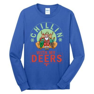 Chilling With My Dears Meaningful Gift Xmas Holidays Christmas Gift Tall Long Sleeve T-Shirt