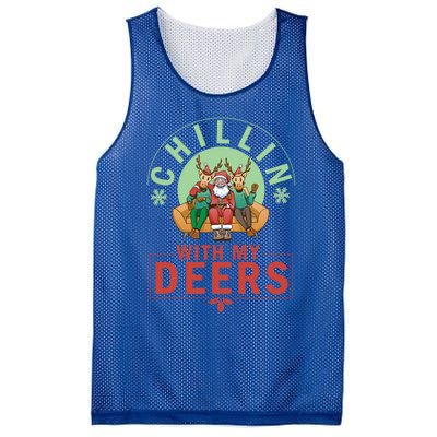 Chilling With My Dears Meaningful Gift Xmas Holidays Christmas Gift Mesh Reversible Basketball Jersey Tank