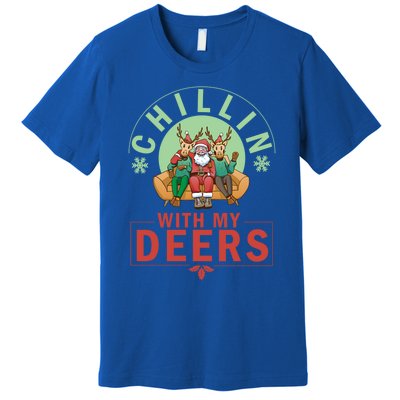 Chilling With My Dears Meaningful Gift Xmas Holidays Christmas Gift Premium T-Shirt